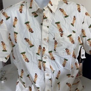 Vans White Casual Button Down Shirt